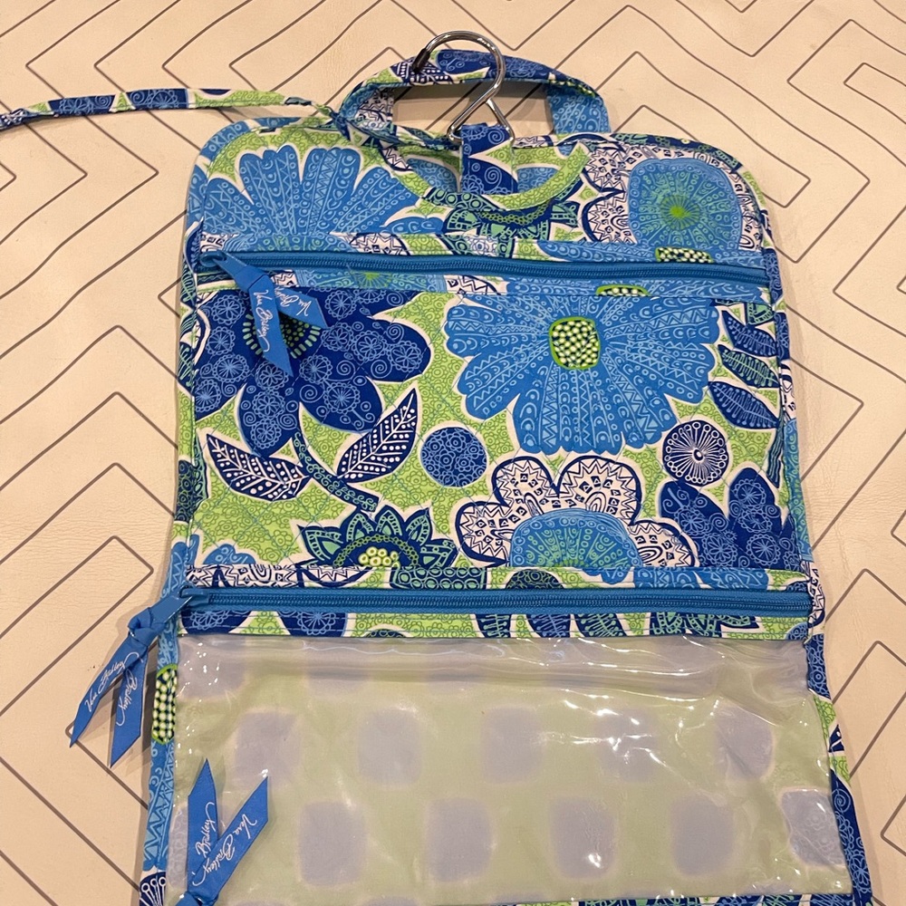 Vera Bradley Green and Blue Paisley Cosmetic Travel Organizer - Picture 7 of 12
